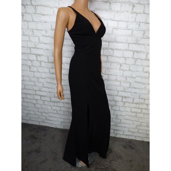 Dress the Population Iris Slit Crepe Gown in Black Size Small NEW - Picture 6 of 16
